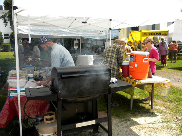 Wheat Hill Farm - cooking gyros photo