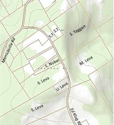 Map showing Johnson Mountain and Ed Klug Road