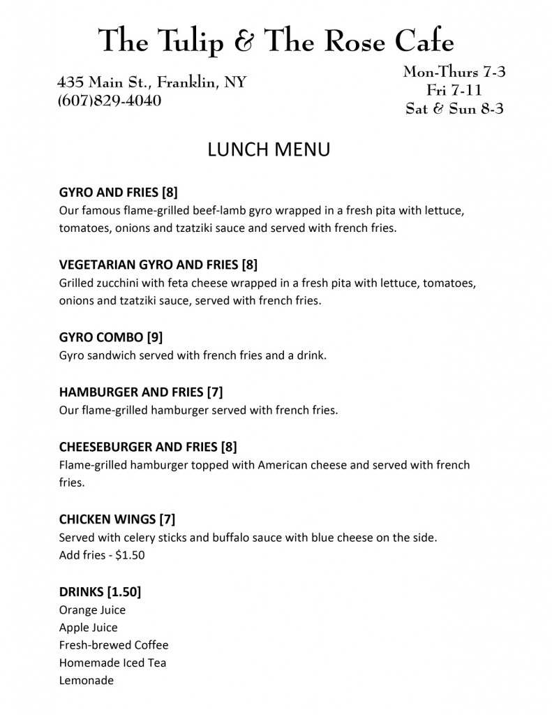 The Tulip and the Rose Cafe is open! Franklin Local