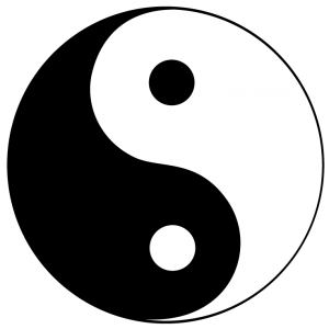 yin and yang theory symbol png lables