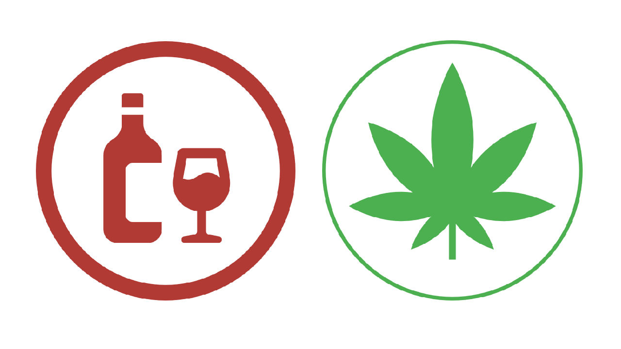 wine glass and marijuana leaf